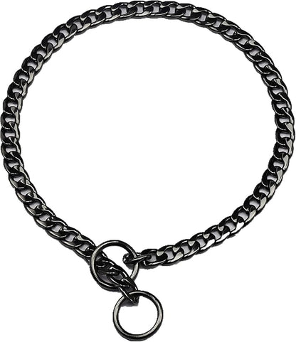 Stainless Steel P Chock Metal Chain -JYHY Dog Necklace Collars Walking Training Pet Supplies for Small Medium Large Dogs (22" (Neck Fits 18"-20"), Black)
