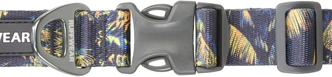 Ruffwear, Front Range Dog Collar, Adjustable Tubelok Webbing, Lightweight, Side Release Buckle, Aluminum V-Ring, Durable for Everyday Use, Deep Jungle, 14"-20"