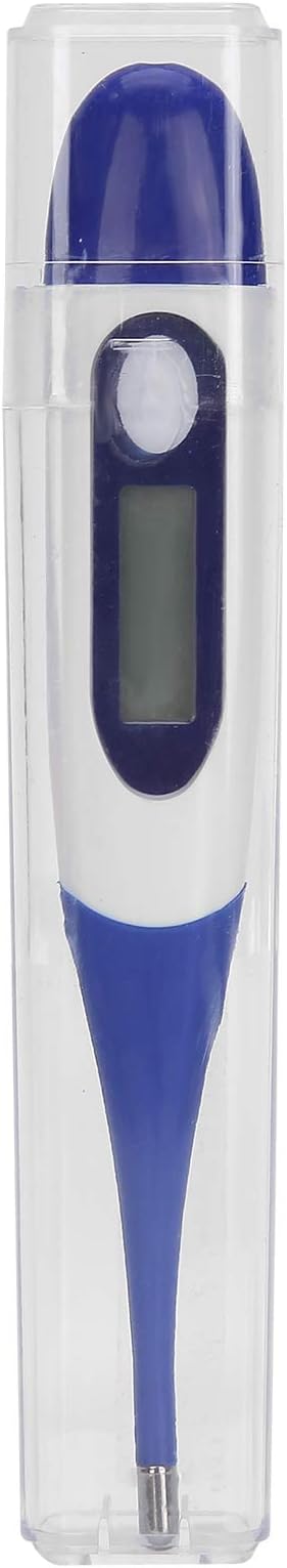 Livestock Pet Thermometer with LED Display Memory Function,Fast Digital Veterinary Thermometer,Flexible Probe for Temperature Measurement for Dogs Cats Horse Cattle (with Battery)