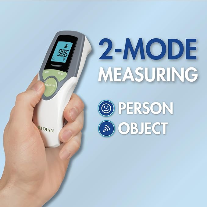 Veridian Healthcare Infrared Thermometer | Forehead Measurements | 1-Second Readout | Hygienic Non-Contact | Whole Family Care | 3-Year Warranty