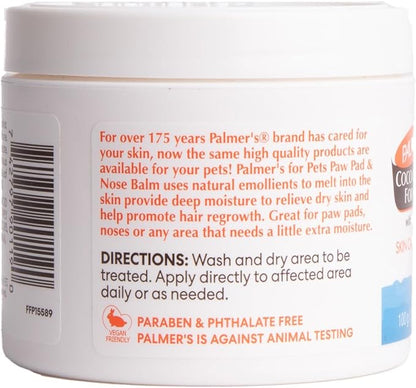 Palmer's for Pets Cocoa Butter Paw Pad and Nose Balm for Dogs, Fragrance Free Dog Skin Soother with Vitamin E for Dry Paws and Noses, Plant Based Formula, 3.5 Oz