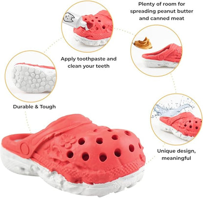 Dog Chew Toy,Durable Rubber Slipper Toy for Puppy,Dog Tough Toys for Pet Training and Cleaning Teeth,Interactive Puppy Toys Aggressive Chewers Small Meduium Breed (Color)