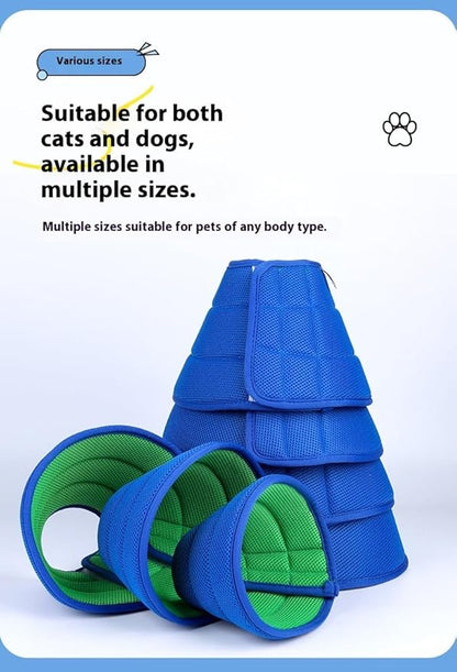Soft Dog Cone Collar Alternative, Adjustable E-Collar for Surgery Recovery & Wound Protection. Comfy Elizabethan Cone for All Pets. (Blue, XXS (Fit Under 3.3 lbDog & 4.4 lb Cat))