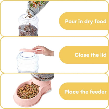 Noa Store Automatic Pet Feeder - 1 & 3 Gallon Cat Water and Food Dispenser, H2O, BPA-Free