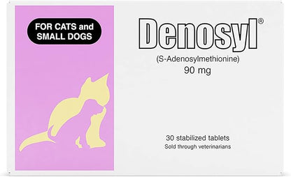Nutramax Laboratories Denosyl for Dogs and Cats, Liver Health Supplement for Cats and Small Dogs, with S-adenosylmethionine (SAMe), Stabilized Tablets, 30 Count