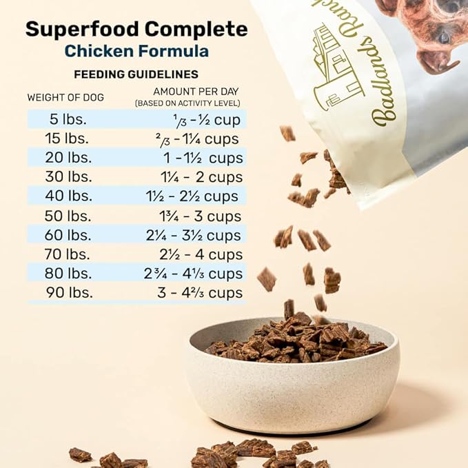 BADLANDS RANCH by Katherine Heigl – Superfood Complete Air-Dried Chicken Dog Food – High Protein with Superfoods for Daily Wellness & Consistent Nutrition – 64 oz