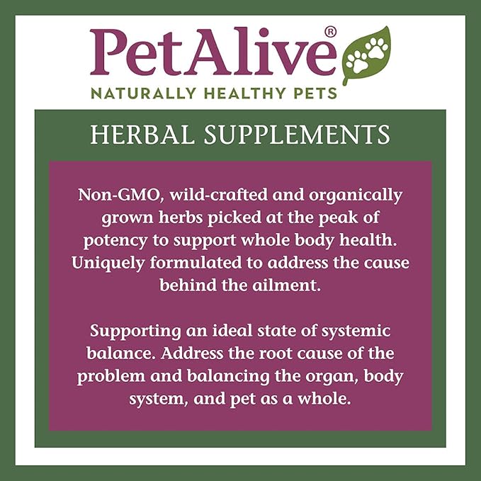 PetAlive C-Caps - All Natural Herbal Supplement Promotes Cellular and Immune System Health in Dogs and Cats - 60 Veggie Caps