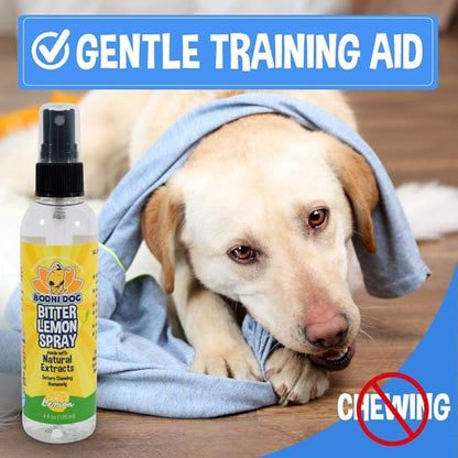 Bodhi Dog Bitter Lemon Spray - Anti-Chew Spray for Dogs, Cats, Puppies, & Kittens - Training Aid for Chewing - Safe & Non Toxic - Ideal for Pet Behavioral Training - Made in USA (4 Fl Oz)
