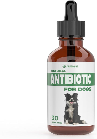 Natural Dog Antibiotics - Antibiotics for Dogs - Yeast Infection Treatment for Dogs - Dog Yeast Infection Treatment - Itch Relief - 1 fl oz - Bacon Flavor