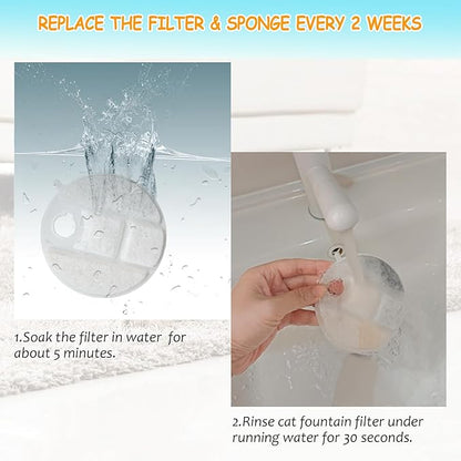16 Pack Dog Water Fountain Replacement Filters for Petlibro Capsule Dog Fountain PLWF008,Pet libro filters with Replacement Pre-Filter Pump Sponges.