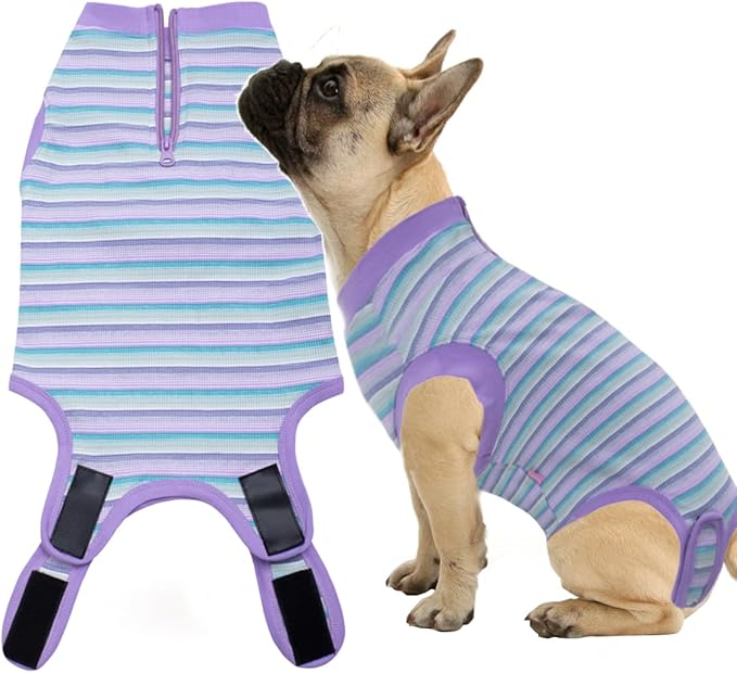 Recovery Suit for Dogs,Dog Cone Alternative Zipper Surgery Suit Female Spay,Soft Dog Surgery Suit for Anti Licking,Breathable Surgical Suit for Dogs Female Spay