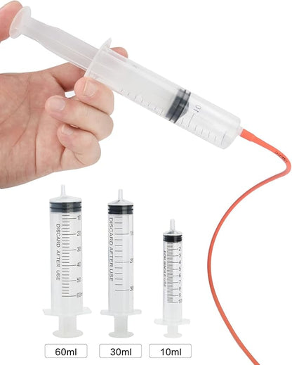 Pet Feeding Supplies Kit-3 Pack Red Rubber Feeding Tube(8Fr, 10Fr, 14Fr) With 3 Pack 10/30/60 Ml Syringes For Lamb,Goat,Sheep,Puppy,Kitten Whelping Feeding Watering