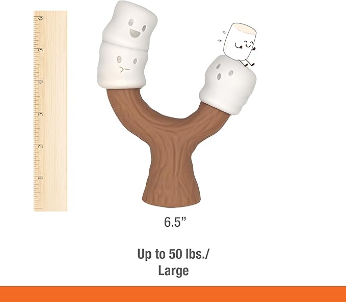 Nylabone Marshmallow Stick Strong Chew Toy for Dogs, Dog Toys for Moderate & Aggressive Chewers, Marshmallow & Peanut Butter Flavor, Large - Up to 50 lbs, 1 Count