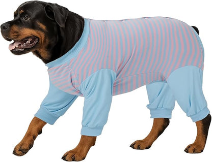 LovinPet Dog Recovery Suit - Medium Large - After Surgery Dog Recovery Suit Anti Licking Abdominal Wound Surgical Clothes Post-Operative Vest E-Collar Alternative Recovery Shirt,Blue,3XL