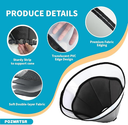 Dog Cone Collar, Pet Cone for Dogs to Stop Licking, Comfy Dog Cones for Large Medium Small Dogs, Soft Cones for Dogs After Surgery, Cone of Shame for Dogs Head Neck Elizabethan Collar