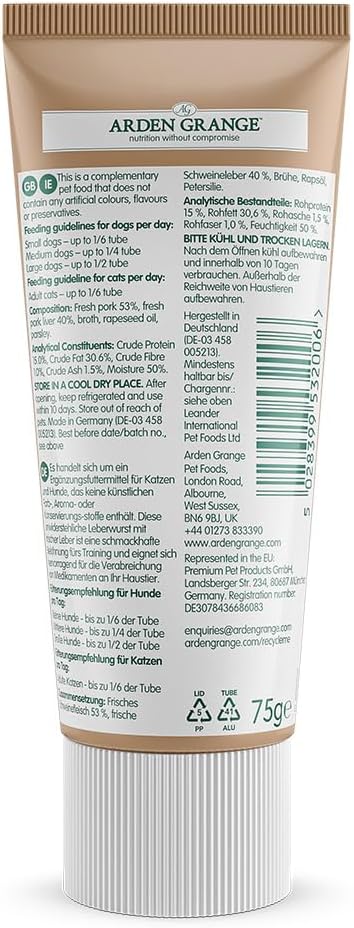 Arden Grange Tasty Liver Paste for Dogs 75g