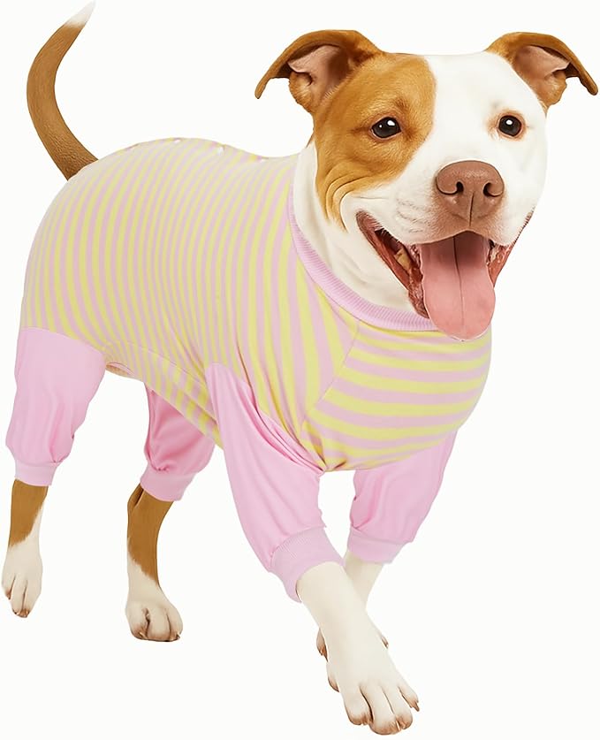 LovinPet Dog Recovery Suit for Large Medium Dogs - Full Coverage Dog's Bodysuit Wound Protective Surgical for Abdominal Wounds After Surgery Anti-Licking Cut-Out Design of Abdomen,Buttons,XXL