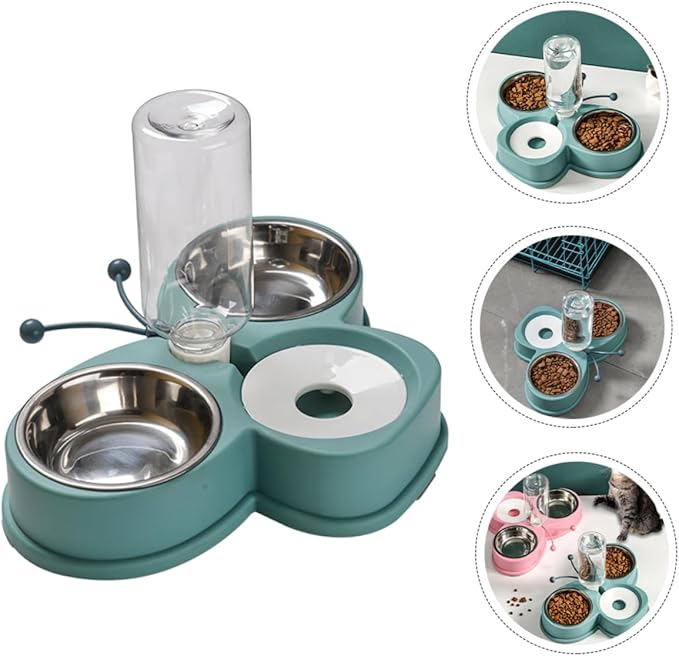 BESPORTBLE Triple-use Pet Waterer Feeder Dog Food Dispenser Kitten Feeder Pet Accessory Shatterproof Material