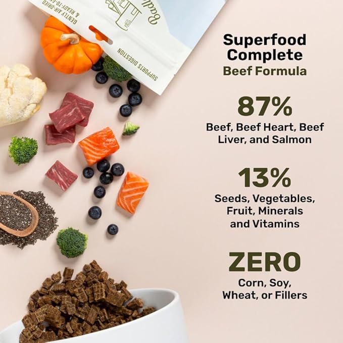 BADLANDS RANCH by Katherine Heigl – Superfood Complete Air-Dried Beef Dog Food – High Protein with Superfoods for Daily Wellness & Consistent Nutrition – 24 oz