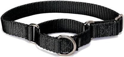 PetSafe Adjustable Martingale Collar - Only Tightens When Dogs Pull, Prevents Slipping Out - Helps with Strong Pullers, Increased Control - Alternative to Choke Collar - 1", Medium, Black