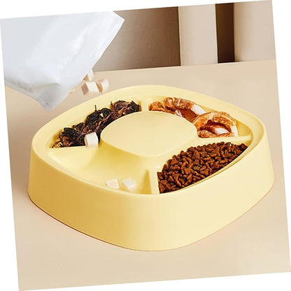 Cat Bowl and Dog Feeder Non- and Food Multi-Functional Pet Feeder for Small Dogs and Cats Easy to Material Divided Bowl