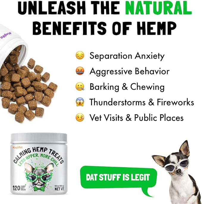 Cranberry UTI Chews for Dogs Bladder Support + D-Mannose Supports Kidney Urinary Tract 30 Chews and Calming Hemp Treats for Dogs Made in USA with Organic Hemp 120 Chews