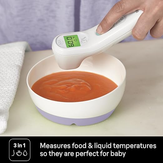 Braun No Touch 3-in-1 Thermometer for Adults, Kids, Babies, Measure Forehead, Liquid, Food Temps, Adult & Baby Thermometer, Professional Accuracy, Color Coded Fever Guidance