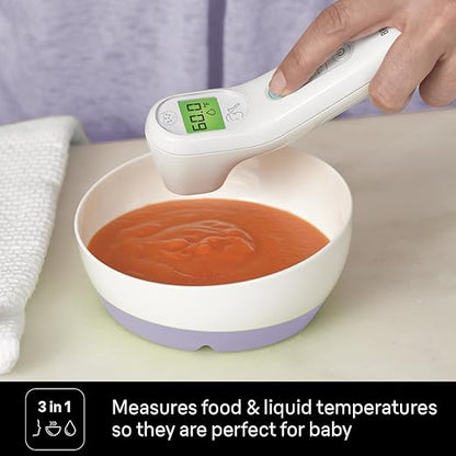 Braun No Touch 3-in-1 Thermometer for Adults, Kids, Babies, Measure Forehead, Liquid, Food Temps, Adult & Baby Thermometer, Professional Accuracy, Color Coded Fever Guidance