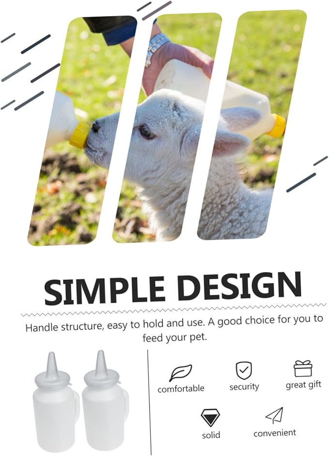 POPETPOP 2pcs Bottle Kitten Milk Feeder Puppy Milk Replacer Nipples for Pet Nursing Bottle