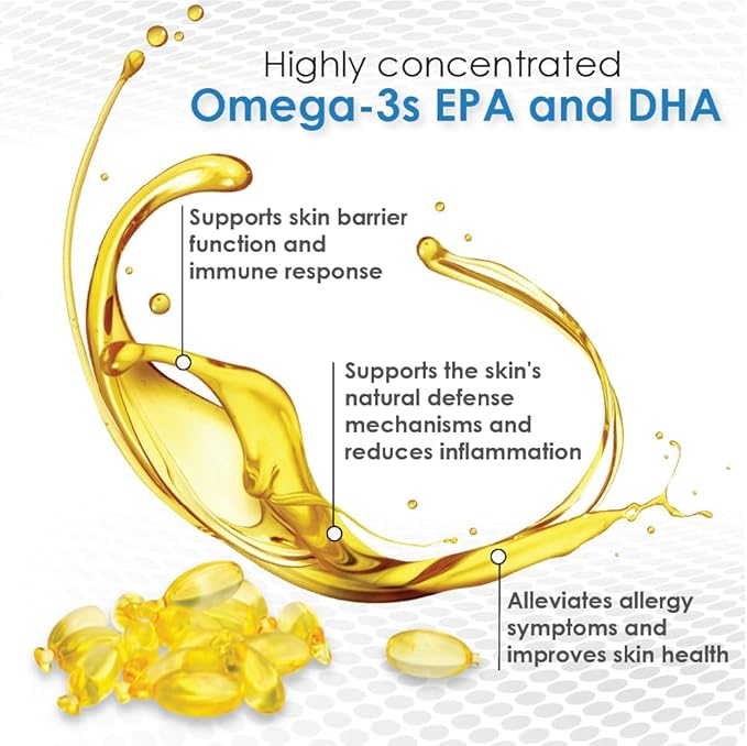 Omega Caps HP Snip Tips for Cats and Small Dogs High Potency EPA and DHA Maximum Bioavailability Fish Oil Supplement Vet Formulated Made in USA Skin Coat Joint and Heart Health 250 Capsules