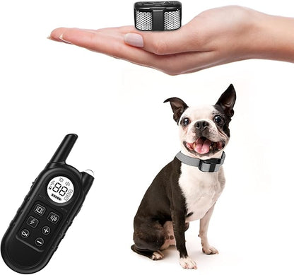 Tiniest Dog Shock Collar, Lightest Dog Training Collar with Remote for Small Dogs 5-30lbs & Medium Large Dogs/Puppies, Waterproof, Rechargeable, 1300ft Range (White Black Dot&Ultra Tiny)