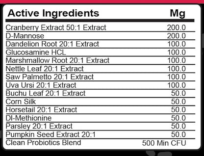 Clean Pets Cranberry for Dogs Urinary Tract Support | D-Mannose UTI Bladder Stones Dandelion Glucosamine HCL Marshmallow Nettle Leaf Saw Palmetto Uva Ursi Buchu Horsetail Methionine Parsley Supplement