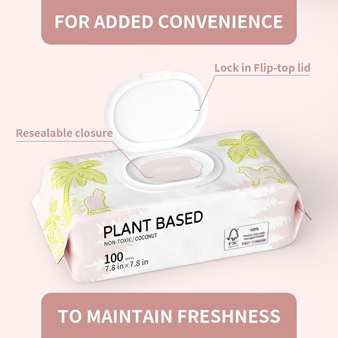 IMMHABI 400 PCS Pet Wipes for Paws and Butt Hypoallergenic Pets Cleansing & Deodorizing Anal Gland Hygienic Puppy Wipes for Dogs Face and Body