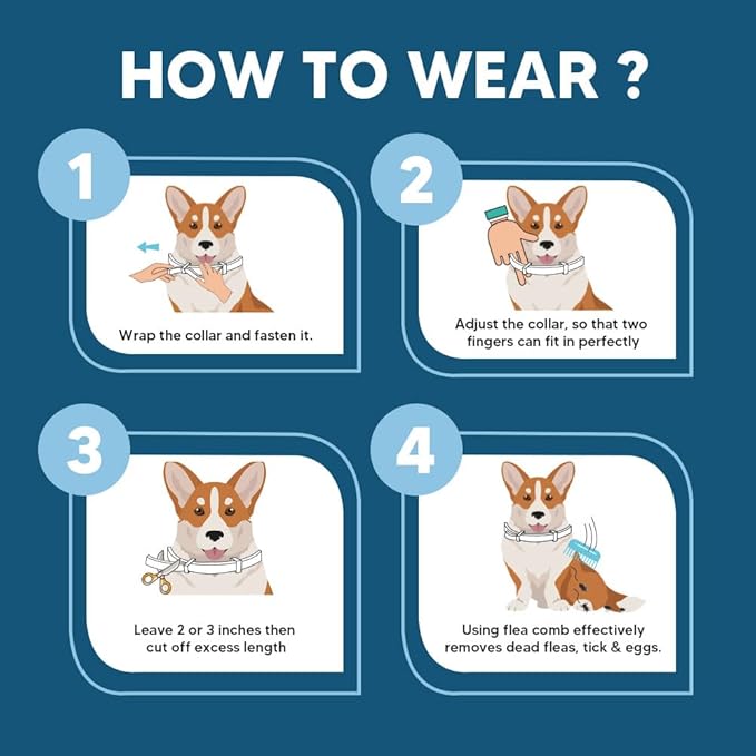 NJKPUYT Flea Collar for Dogs Small, Dog Tick Collar,Tick Collars for Dogs, Lasts As Long As 8 Months Per Collars, Easy to Apply-2P