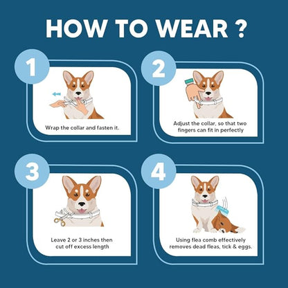 NJKPUYT Flea Collar for Dogs Small, Dog Tick Collar,Tick Collars for Dogs, Lasts As Long As 8 Months Per Collars, Easy to Apply-2P