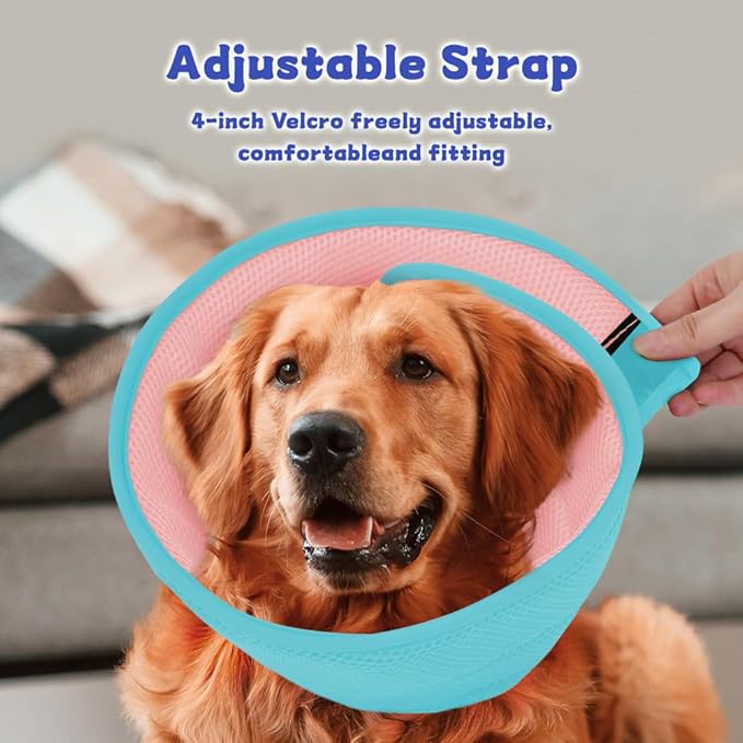 Mosago Soft Dog Cone Collar after Surgery Alternative for Dogs to Stop Licking, Comfort Collars for Large/Medium/Small Pet, Adjustable Elizabethan Neuter Recovery E Cones of Shame Neck & Head Ecollars