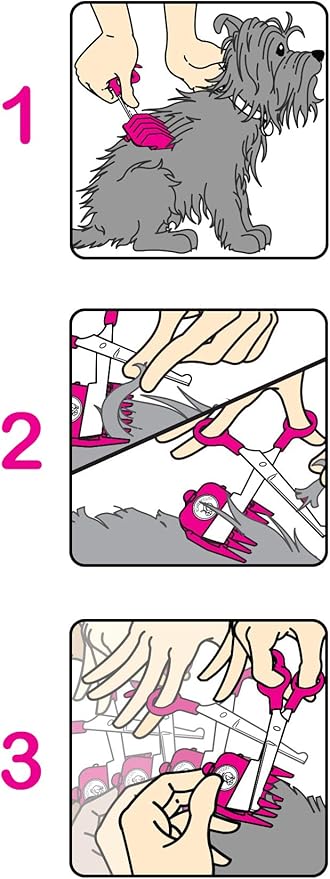Scaredy Cut NO Buzz Dog Clippers, Tiny Trim Safety Scissor. A Silent Low Noise Pet Grooming Clipper, Right Handed Pink