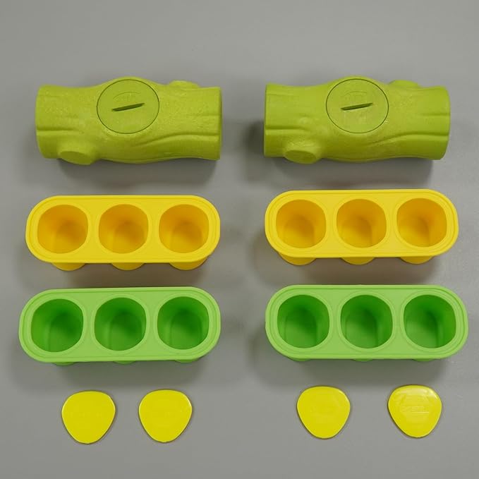 2 Pack Green Dog Toys for Aggressive Chewers, Interactive Indestructible Dog Toys with Frozen Treat Function, Durable Dog Puzzle Toy for Large & Medium Dogs, Reduces Anxiety & Extends Playtime