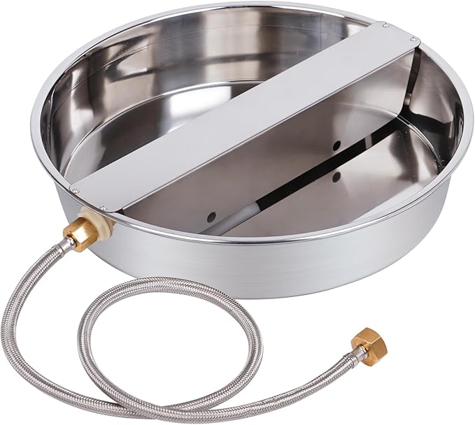 Automatic Dog Water Bowl Dispenser Large Breed Outdoor Stainless Steel Pet Waterer with Float Valve Auto Fill Dog Waterer for Large Dogs Cats Chicken Livestock