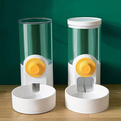 2 PCS Pet Dog Cat Hanging Automatic Feeders Drinking Bowls 40oz,Auto Gravity Feeder and Water Set,Cage Pet Feeding Bowls Dispenser for Puppy, Rabbit Hamsters Chinchilla Hedgehog Ferret (White)