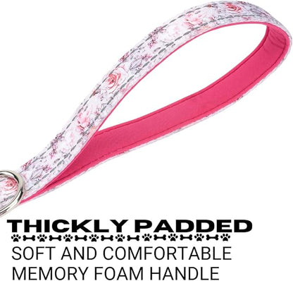 EcoBark Dog Leash - Soft & Reflective Comfort Leash with Padded Handle - Strong Durable Heavy Duty - Training and Pulling for Small, Medium or Large Dogs (Floral)