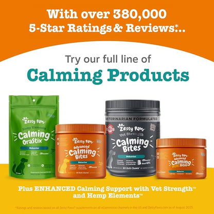Zesty Paws Senior Advanced Calming & Cognition Soft Chews for Dogs - Supplements for Dog Brain Health & Nervous System Support + Calming & Relaxation -with Ashwagandha & DHA