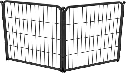 FXW AuraSpace Pro Acrylic & Wire Mesh Indoor Dog Playpen, 24" Height 2 Metal Panels Metal Dog Pen for Puppies & Small Dogs, Black│Patented