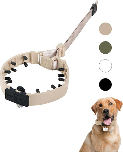 SVD.PET Dog Prong Collar for No-Pull Training, Quick-Release Buckle Adjustable Pinch Collar for Large Dogs (Tan, Large Size)
