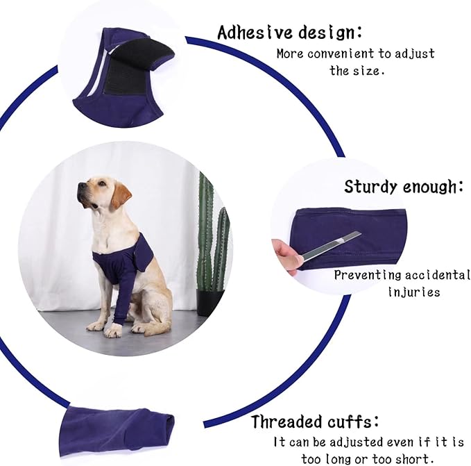 Xqpetlihai Dog Sleeves for Licking Dog Knee Brace After Surgery Wear for Dogs Abrasion Resistant Dog Recovery Sleeve for Dogs Cone Collar Alternative(M)