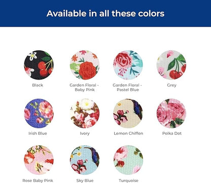 Blueberry Pet Dog Collar - Turquoise Floral Rose Print, Adjustable Small Dog Collar for Neck 12-16", Girl Dog Collars for Small Dogs, Puppy Collars, Easter Dog Collar, Eco-Friendly
