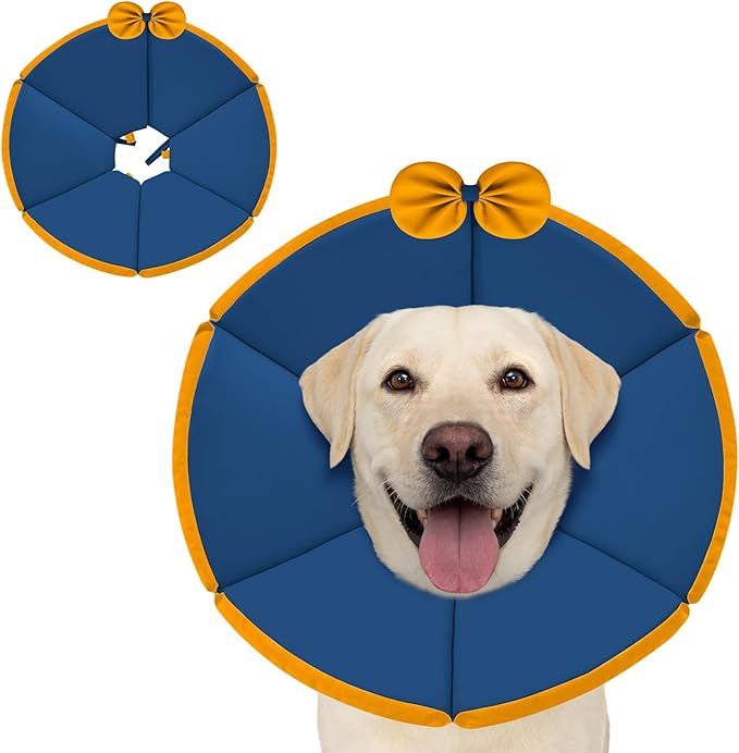 MAXFUT Soft Dog Cone Collar,Foam Cone for Dogs to Stop Licking After Surgery,Non Inflatable Dog Donut Cone (Light Blue, XXL)