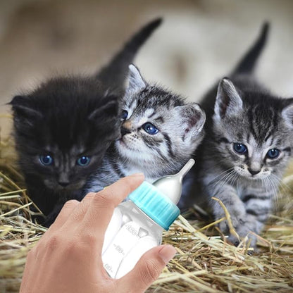 Happyyami 2pcs Kitten Nursing Bottles Silicone Pet Feeder for Kittens and Puppies Safe and Pet Feeding Easy to Use and Clean