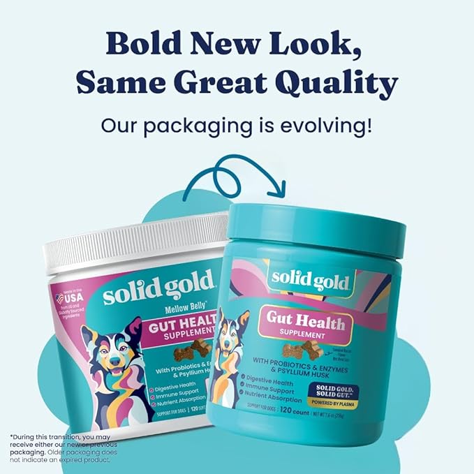 Solid Gold Dog Probiotics for Digestive Health - Probiotics for Dogs with Fiber & Digestive Enzymes for Bowel Support & Gut Health - Bacon Flavor Soft Chews to Support Digestion for All Ages - 120ct