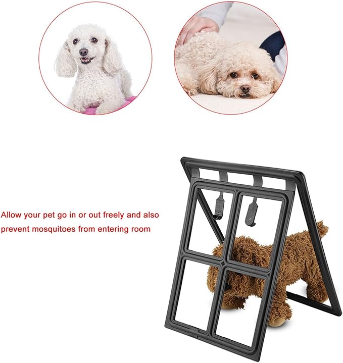 Pet Door, Sturdy Doggie Pet Door, Doggy Doggie Door, Screen Window Gate, Interior and Exterior Doors for Pet Lovers (XL Field Style)
